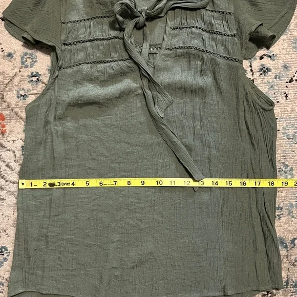 OLM Sage Green Flutter Sleeve Blouse - Picture 7 of 13